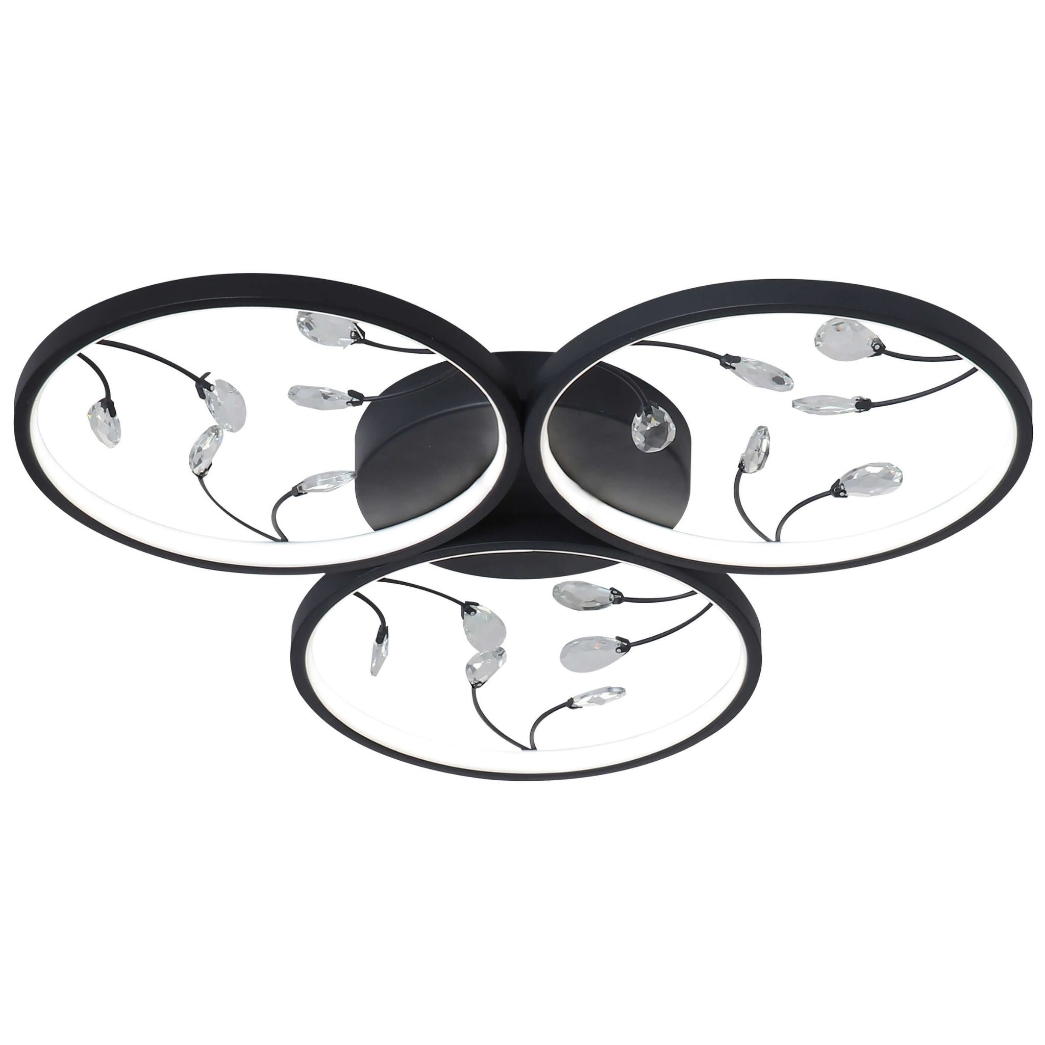 FocusLight Rings LED - Kattovalaisin - Ø62 cm - 3x10W - CCT 3600lm - Musta