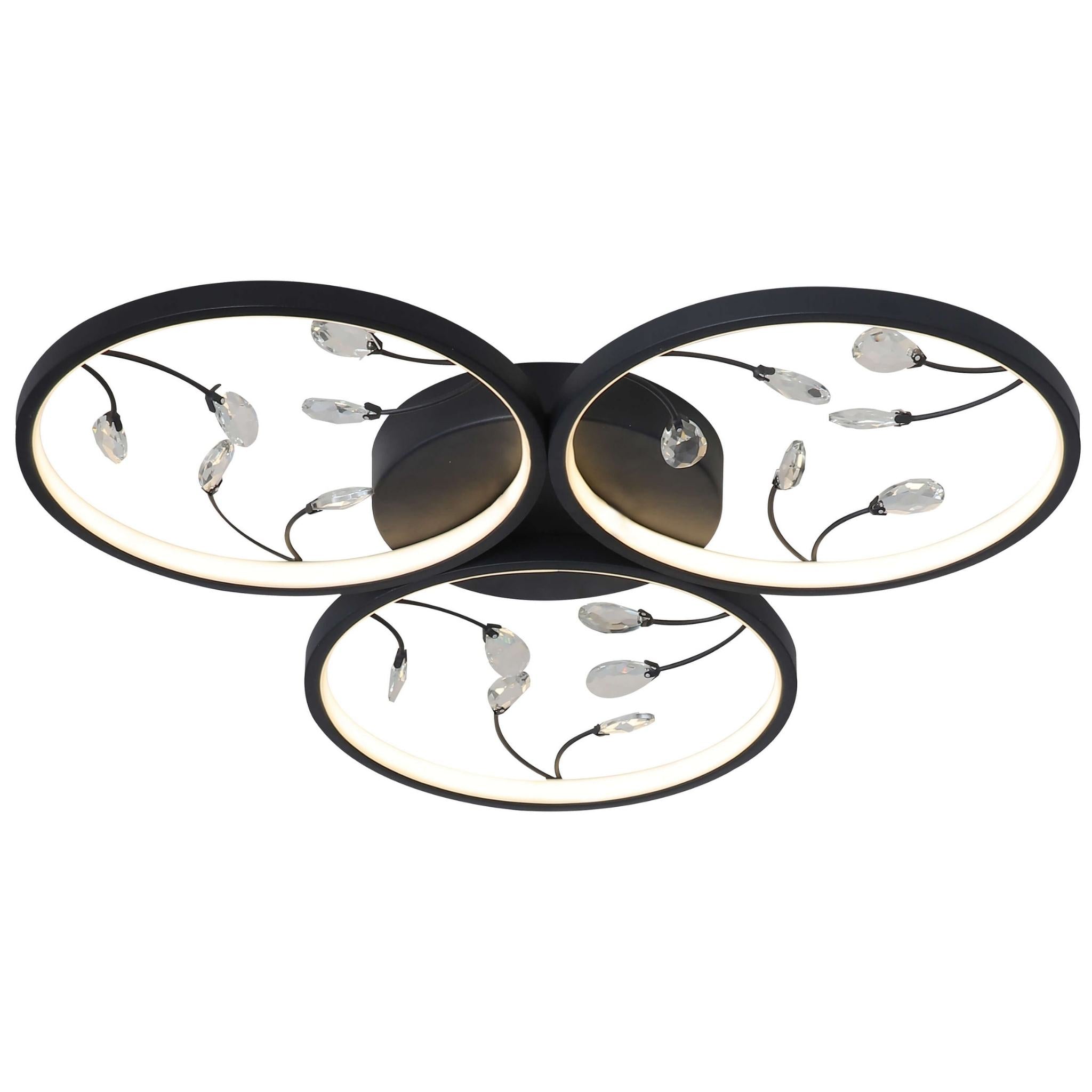 FocusLight Rings LED - Kattovalaisin - Ø62 cm - 3x10W - CCT 3600lm - Musta