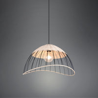 TRIO Sandrine pendant lamp - matte black/rattan