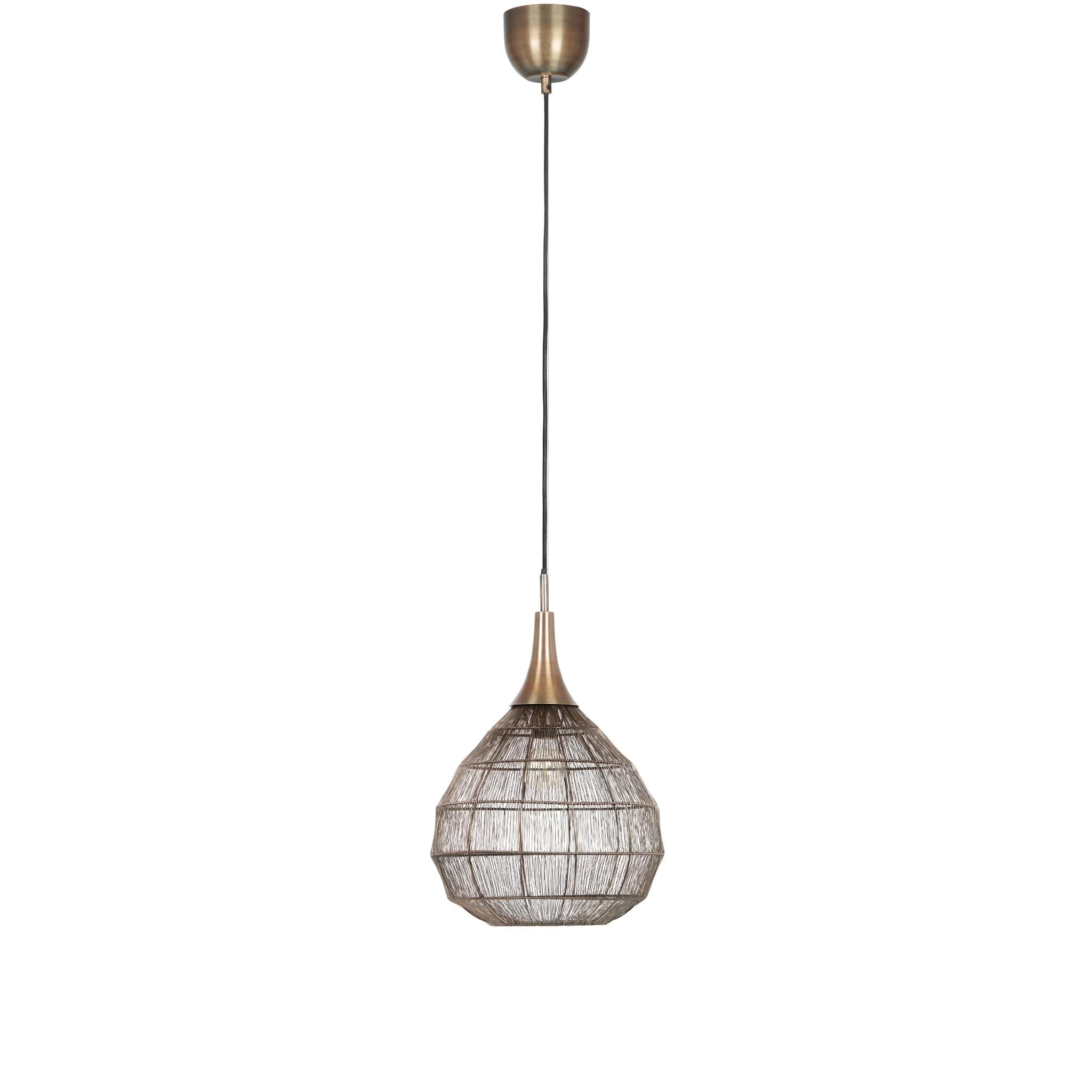 TRIO Soraya pendant lamp - matte black/antique brass