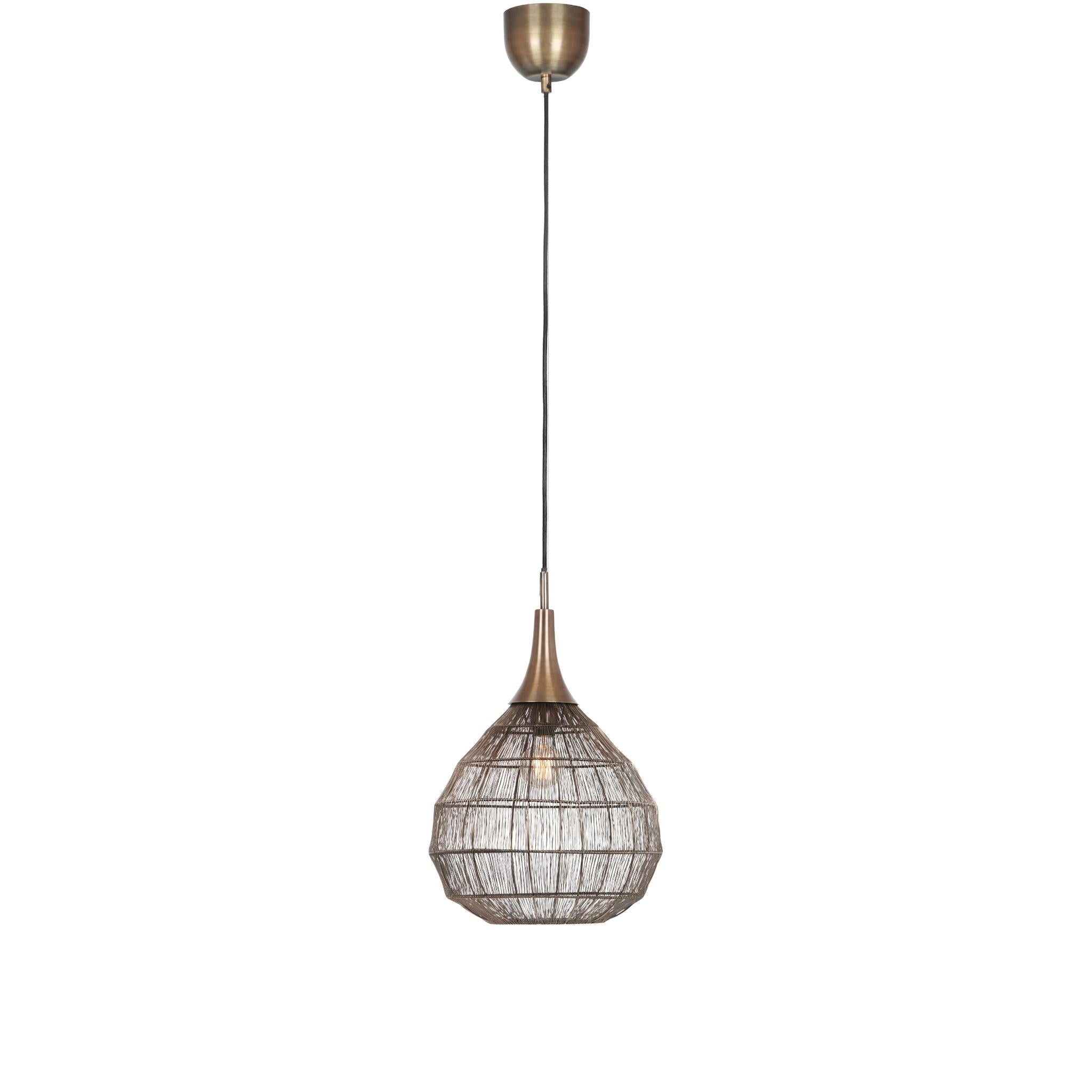 TRIO Soraya pendant lamp - matte black/antique brass