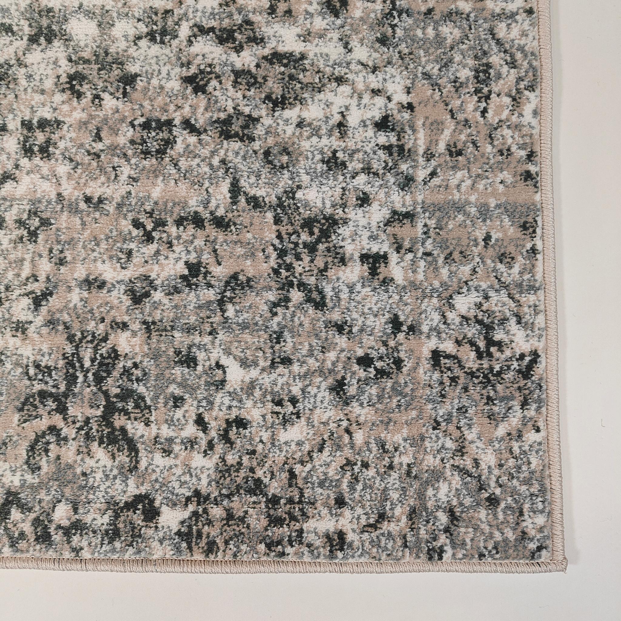 Tris low pile Rug Roll - beige/green