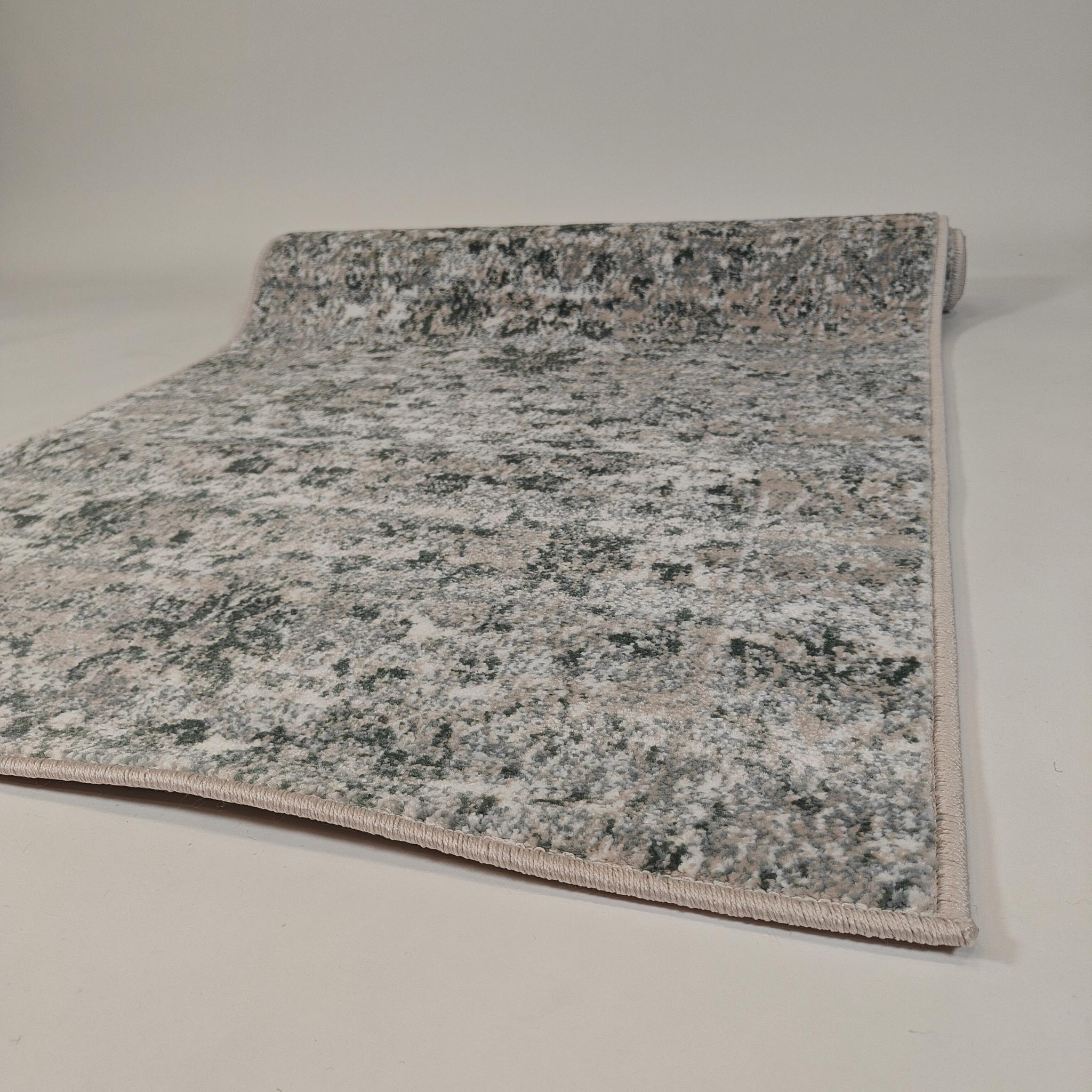 Tris low pile Rug Roll - beige/green