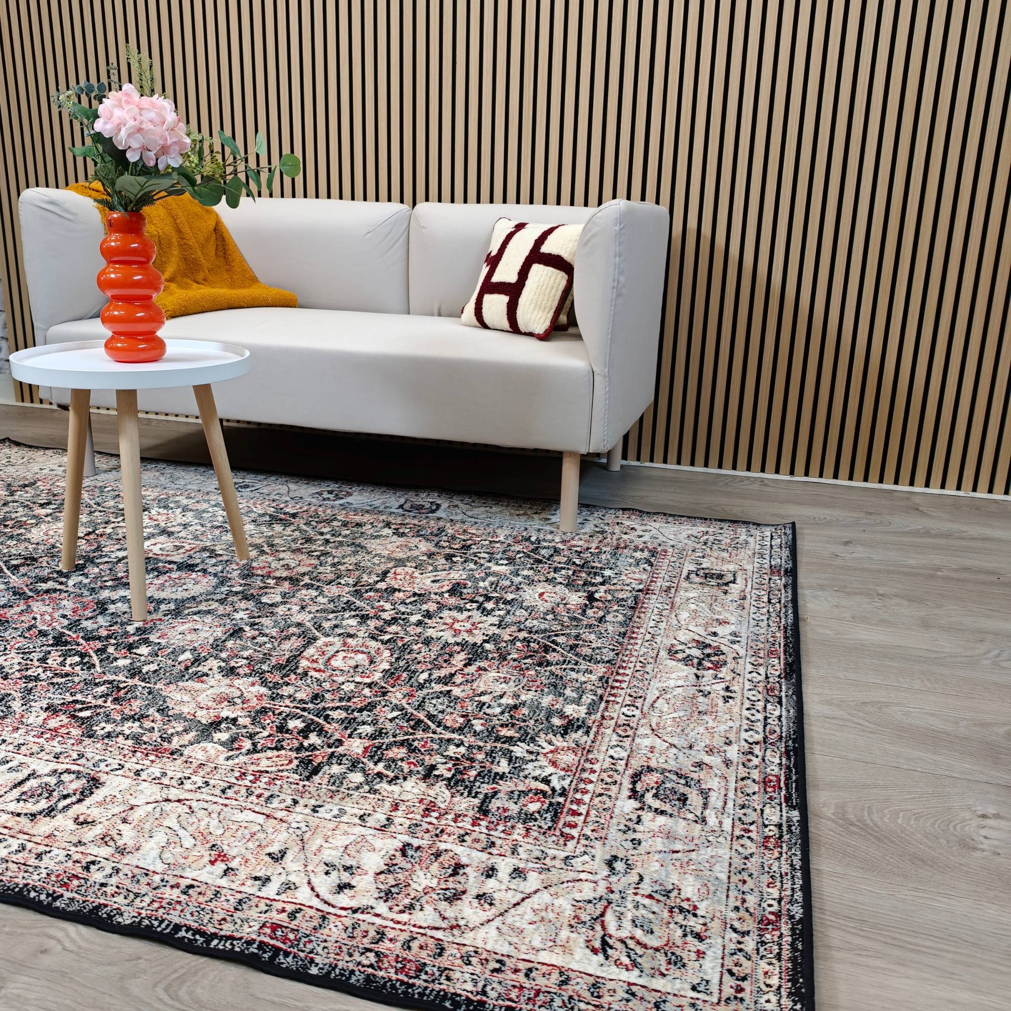 Velour Viscose rug - black