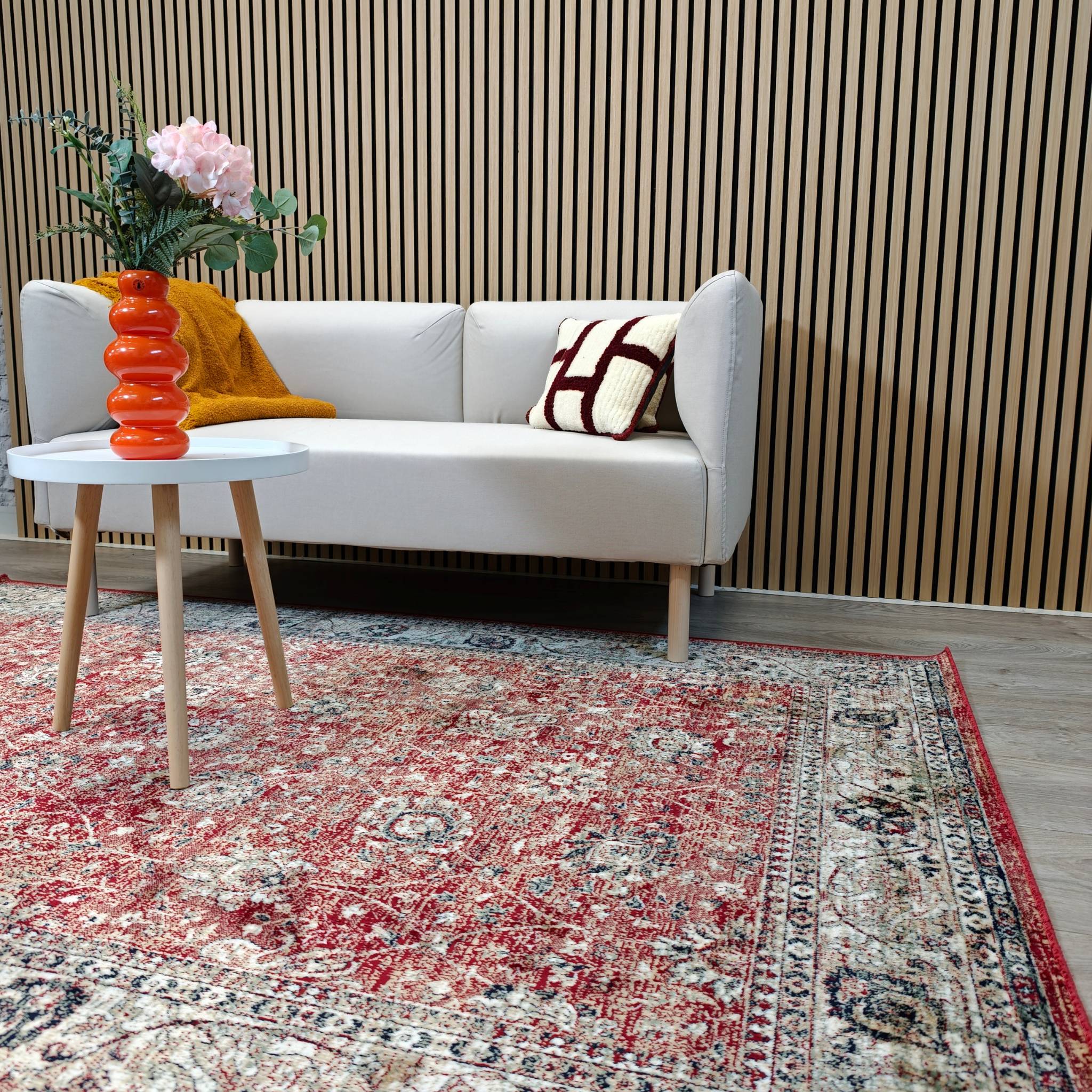 Velour Viscose rug - red
