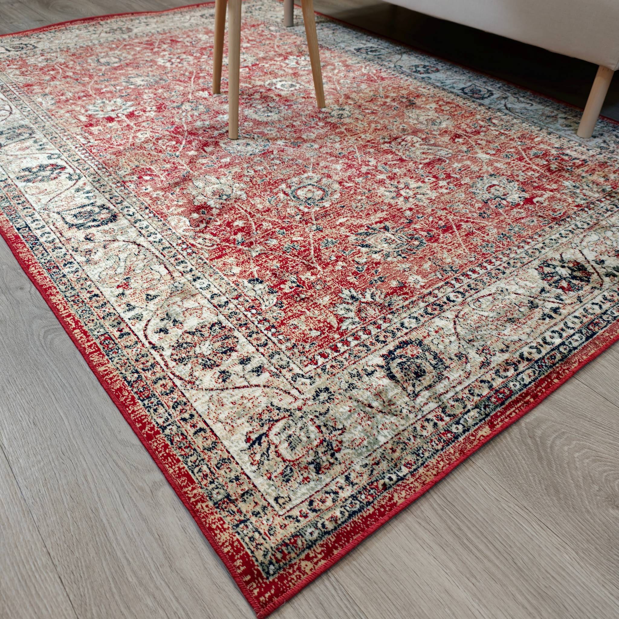 Velour Viscose rug - red