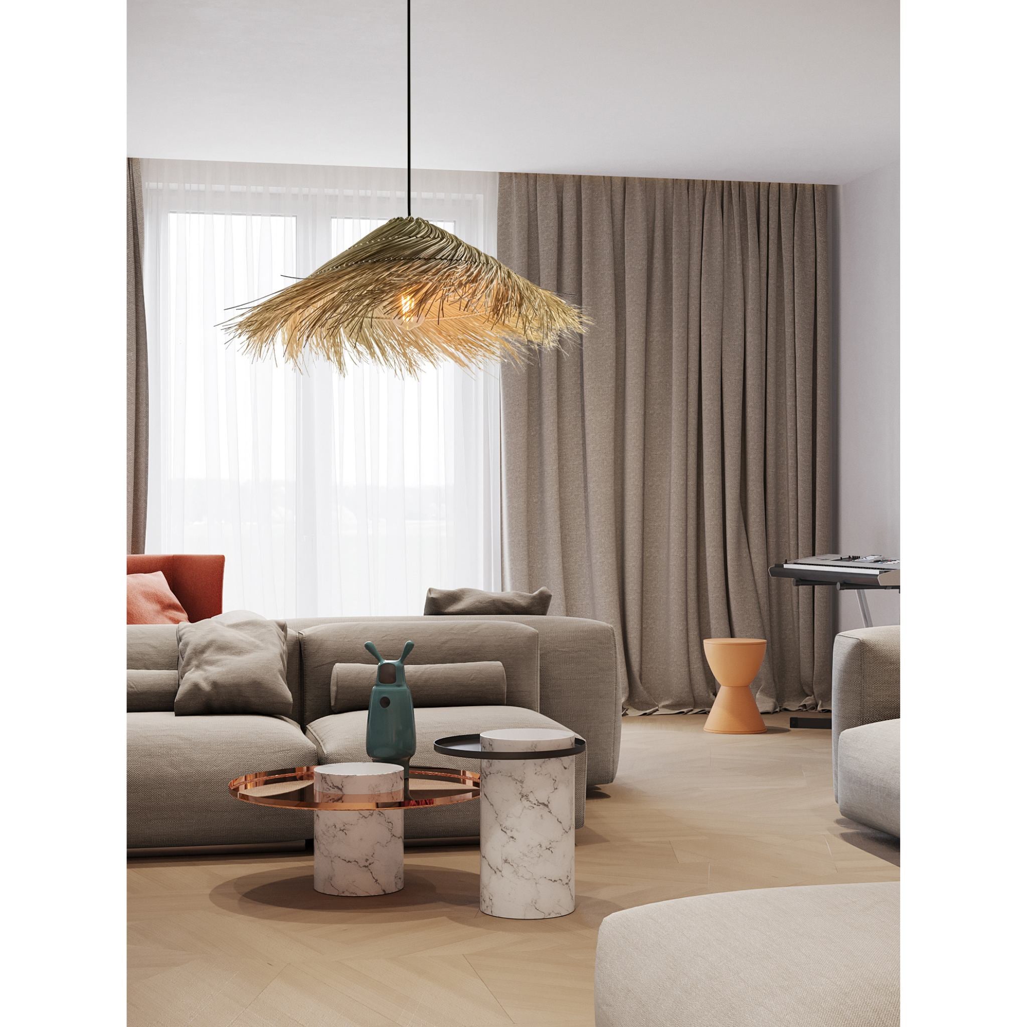 Cosma 344501-11 - Pendant lamp - Rattan - Steel