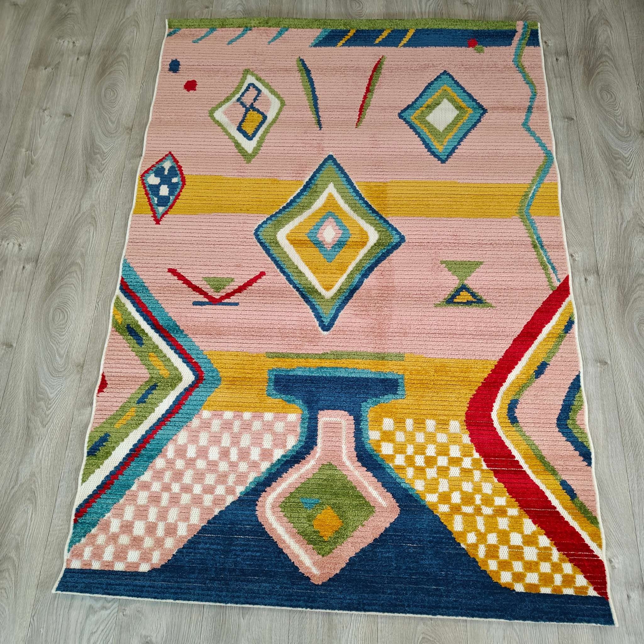 Fiesta low pile Rug - beige-colorful