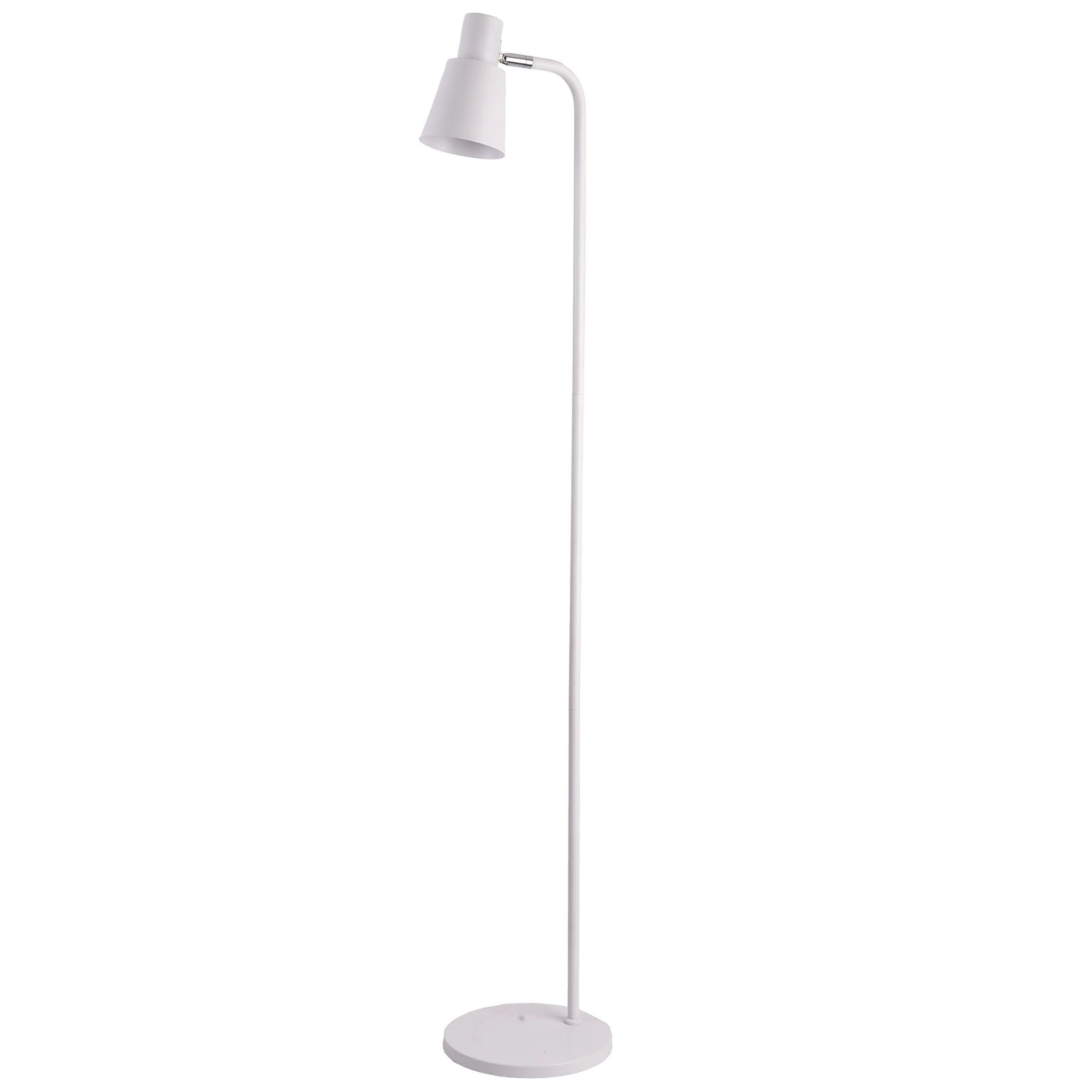 FocusLight Alba - Floor lamp - White - Chrome - Ø23 cm