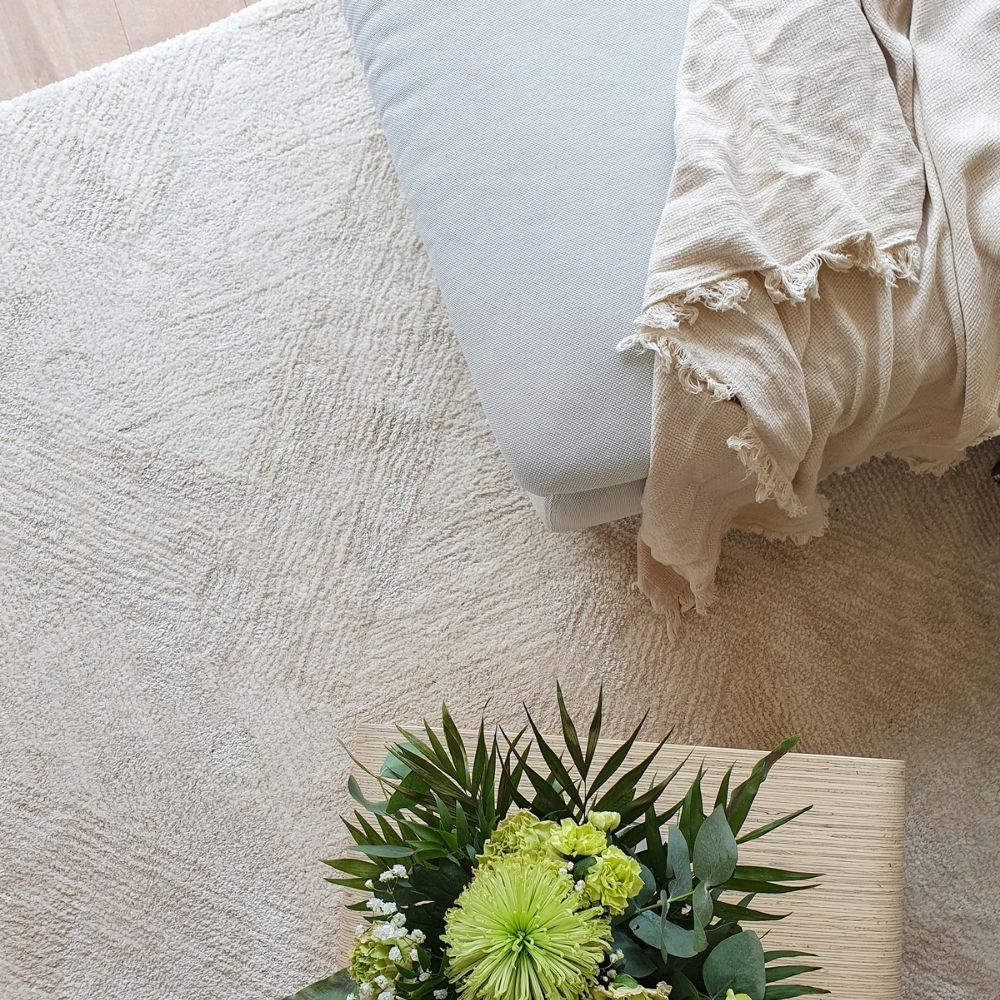 Get low pile Rug - natural white/beige