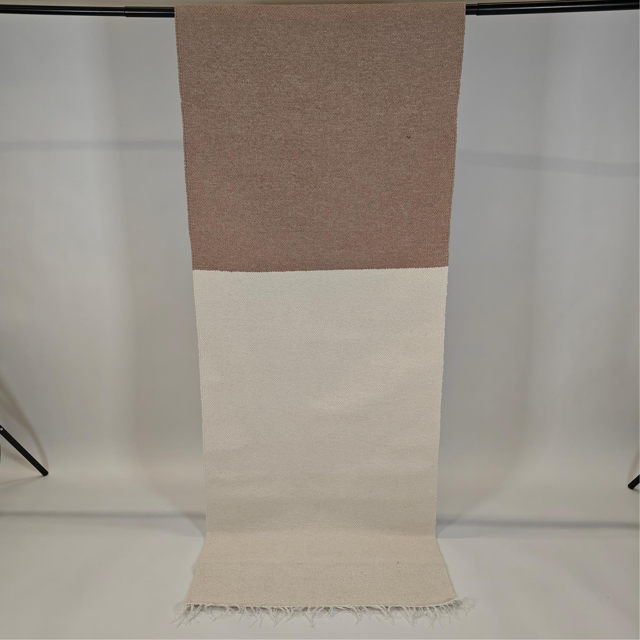 Modern domestic Cotton rug - beige/white