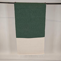 Modern domestic Cotton rug - green/white