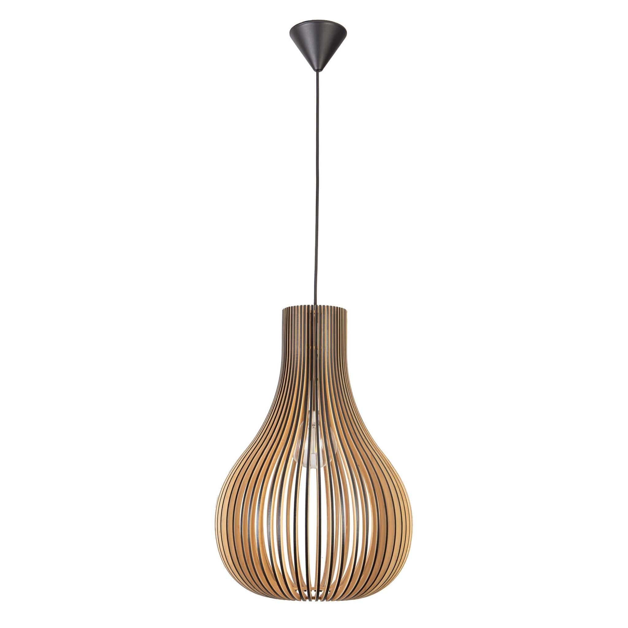 FocusLight OSAKA - Pendant lamp - Black/Wood - Ø38 cm