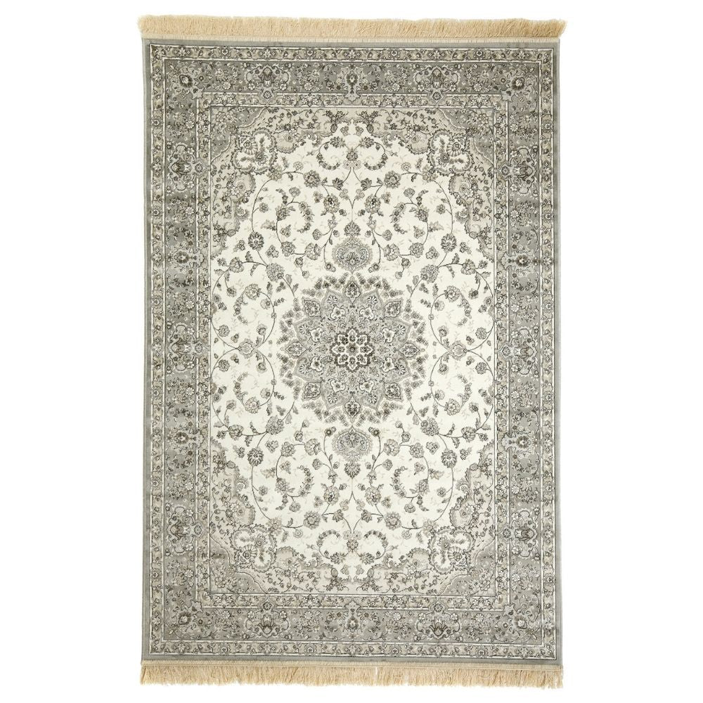 Royal viscose rug - gray/beige