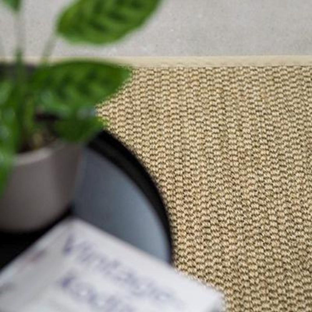 boho sisustus sisalmatto